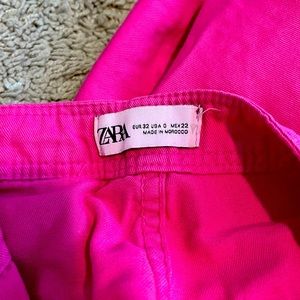 Super cute hot pink Zara cargo pants